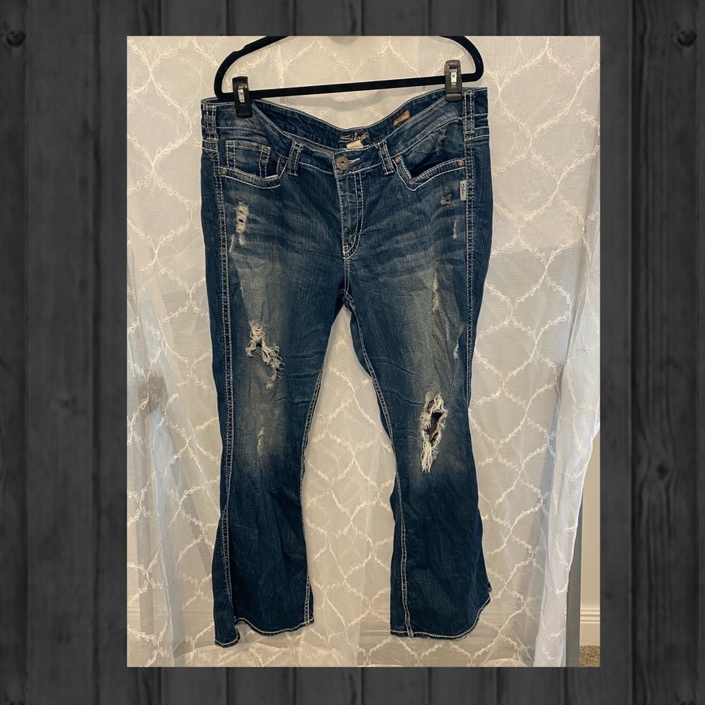 Silver Frances Flare Jeans Plus